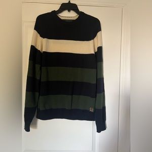 Vintage Tommy Hilfiger Lamb Wool Cotton Blend Color Block Sweater Men’s Japan M